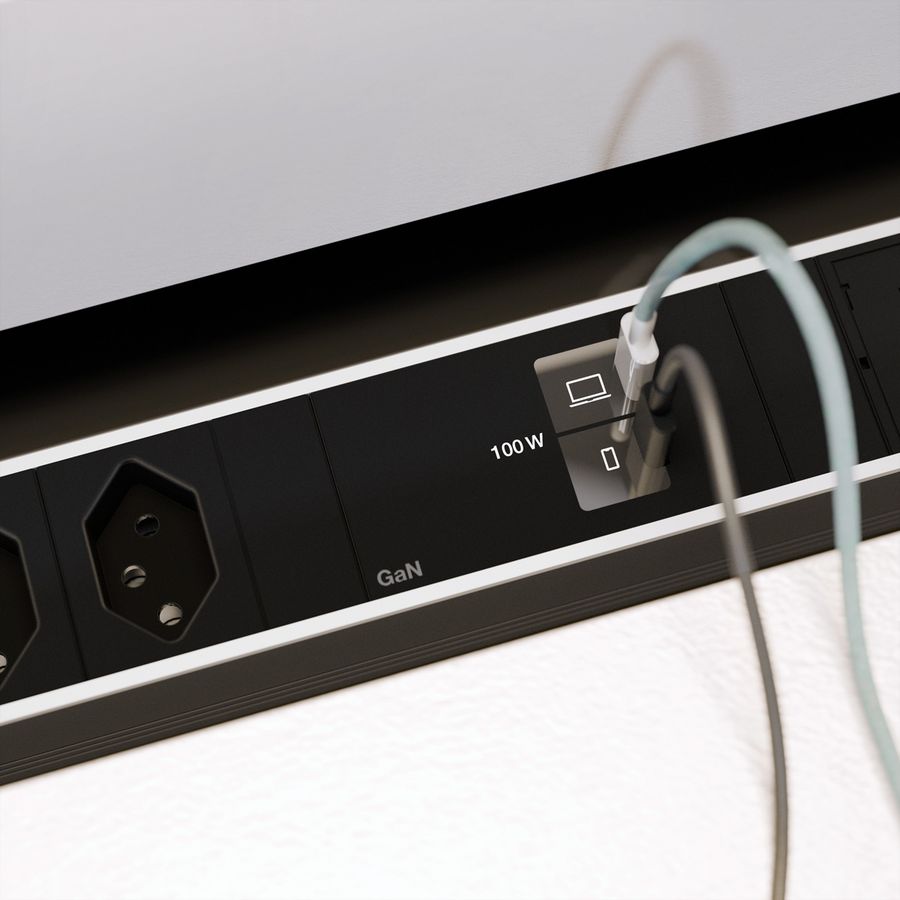 BACHMANN CONFERENCEF XL 3xCH 0°, 1xUSB C/C 100W 2xCM