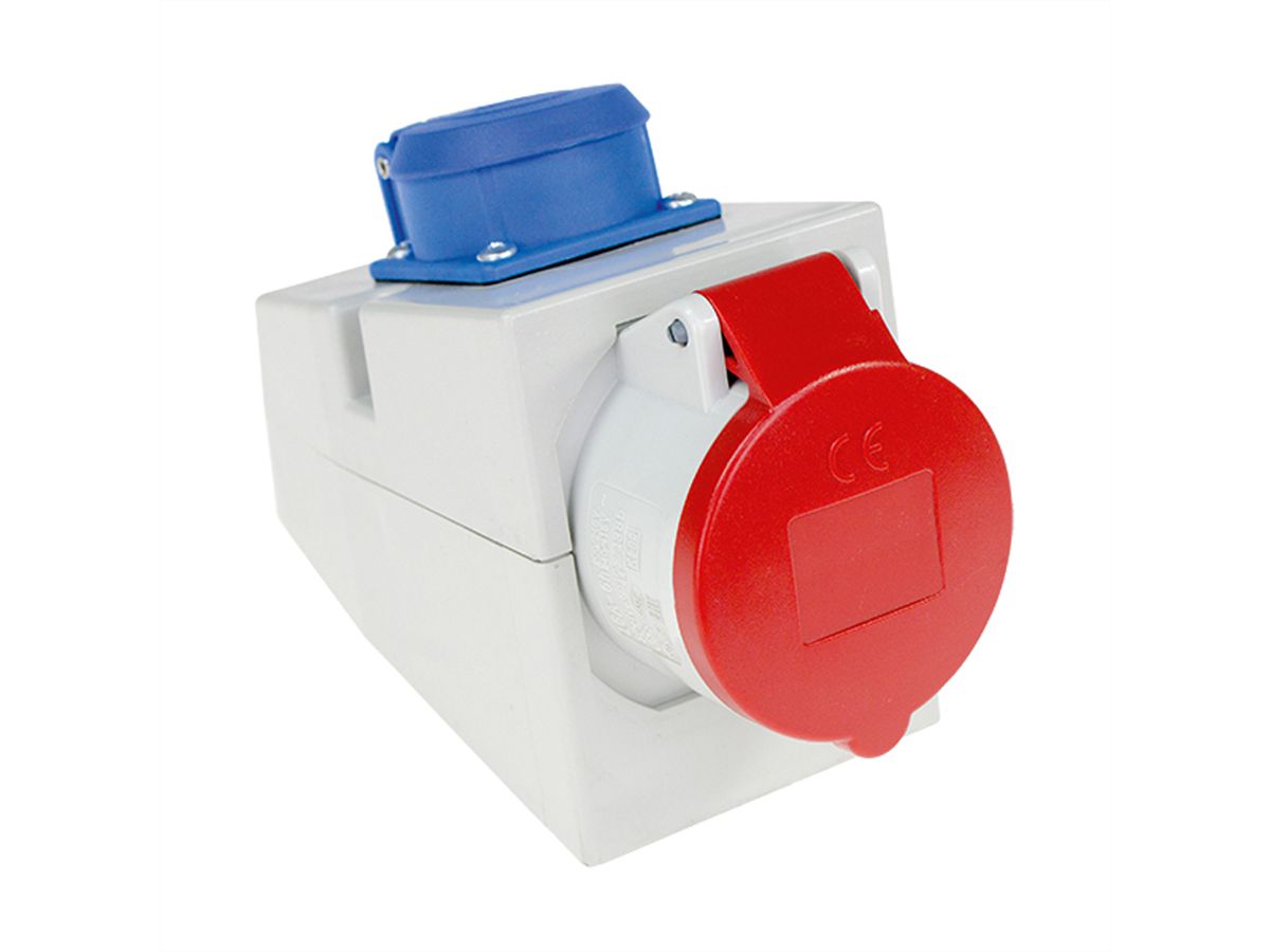 BACHMANN wall combination socket 400V, IEC309 IPX4 5pole protective socket 230V 16A
