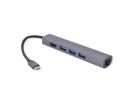 VALUE USB type C dockingstation, HDMI 4K, 3x USB type A, Gigabit Ethernet, grijs