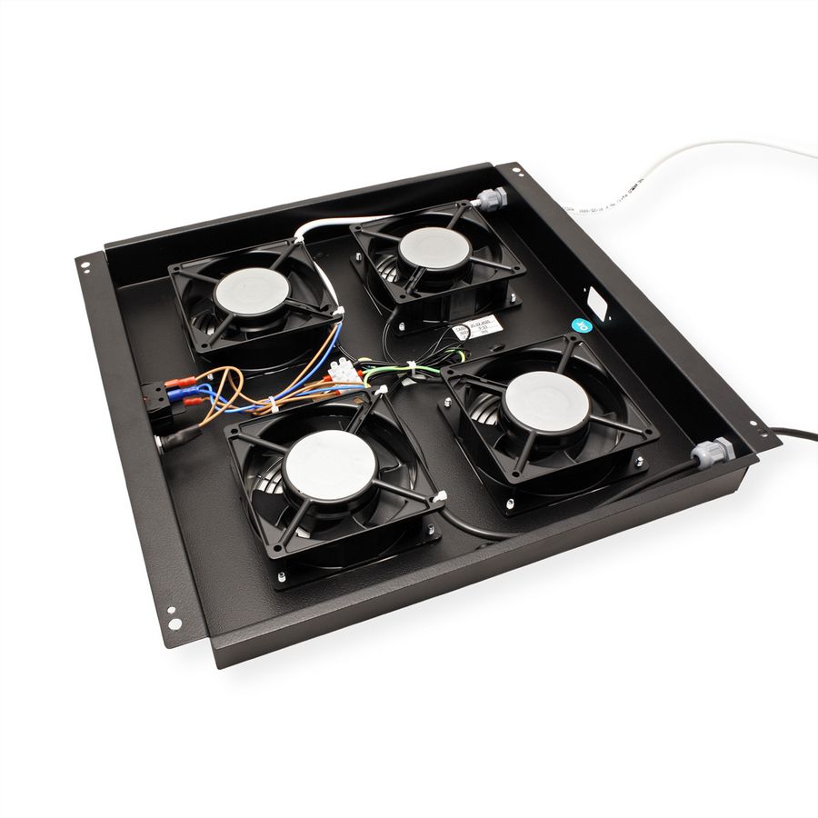 ROLINE 19-inch roof fan unit 4 fans, thermostat, black