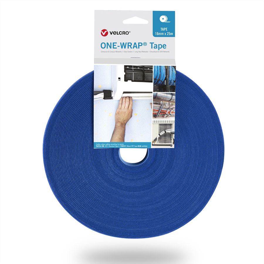 VELCRO® One Wrap® Tape 30 mm breed, blauw, 25 m