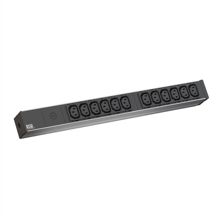 BACHMANN IT PDU ALU 19" 1U 12 x C13 socket, supply cable C14 plug