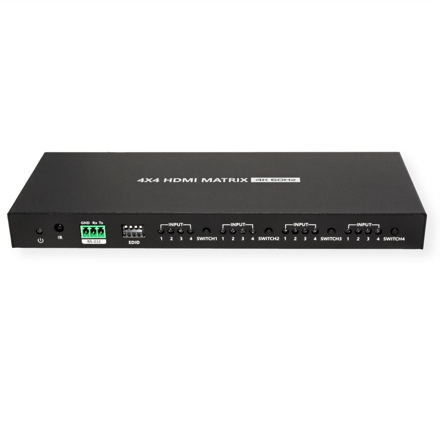 VALUE HDMI Matrix Switch, 4x4, 4K60Hz, with remote control