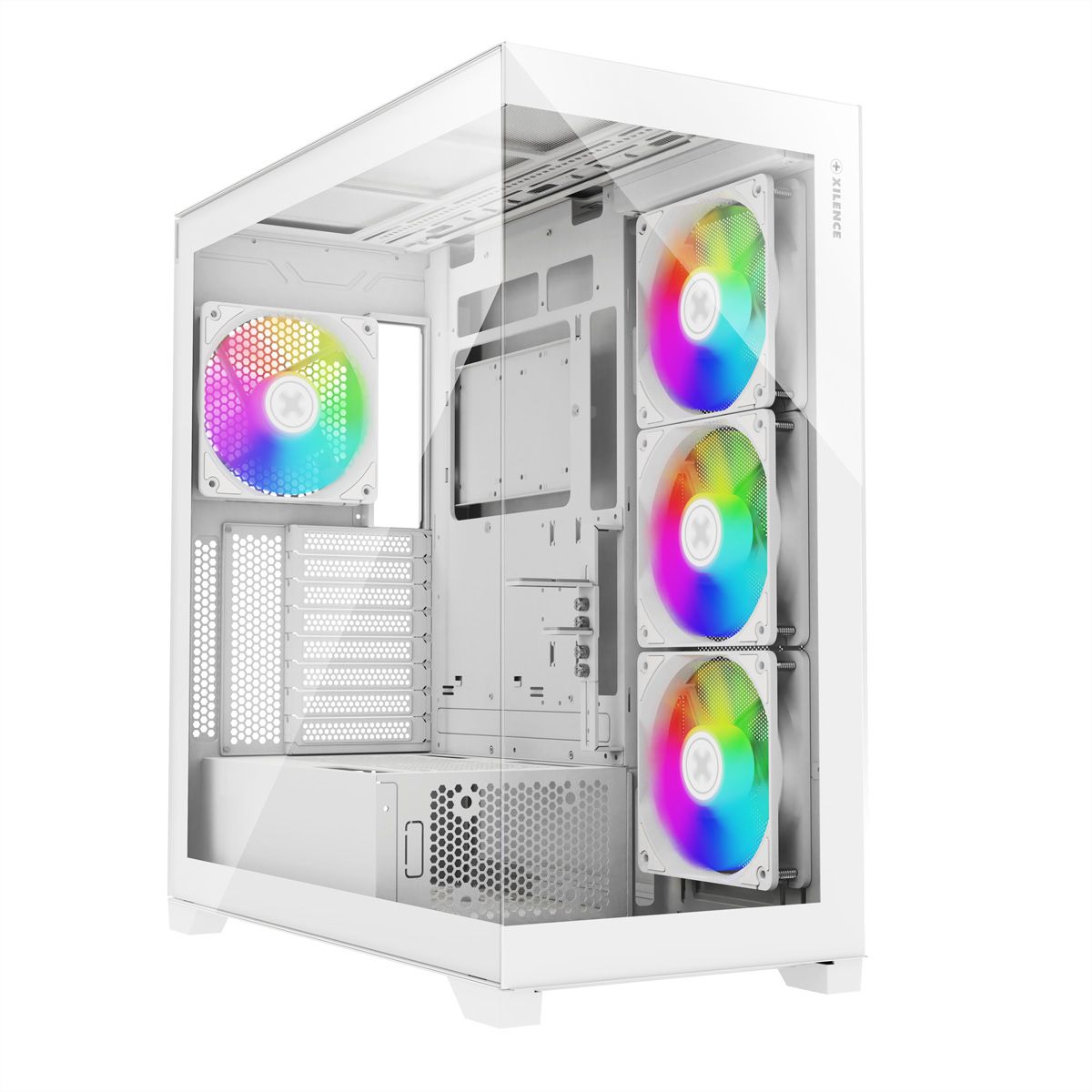 XILENCE Xilent Gleam X818.W.ARGB Gaming ATX PC-behuizing wit, RGB ATX Midi Tower