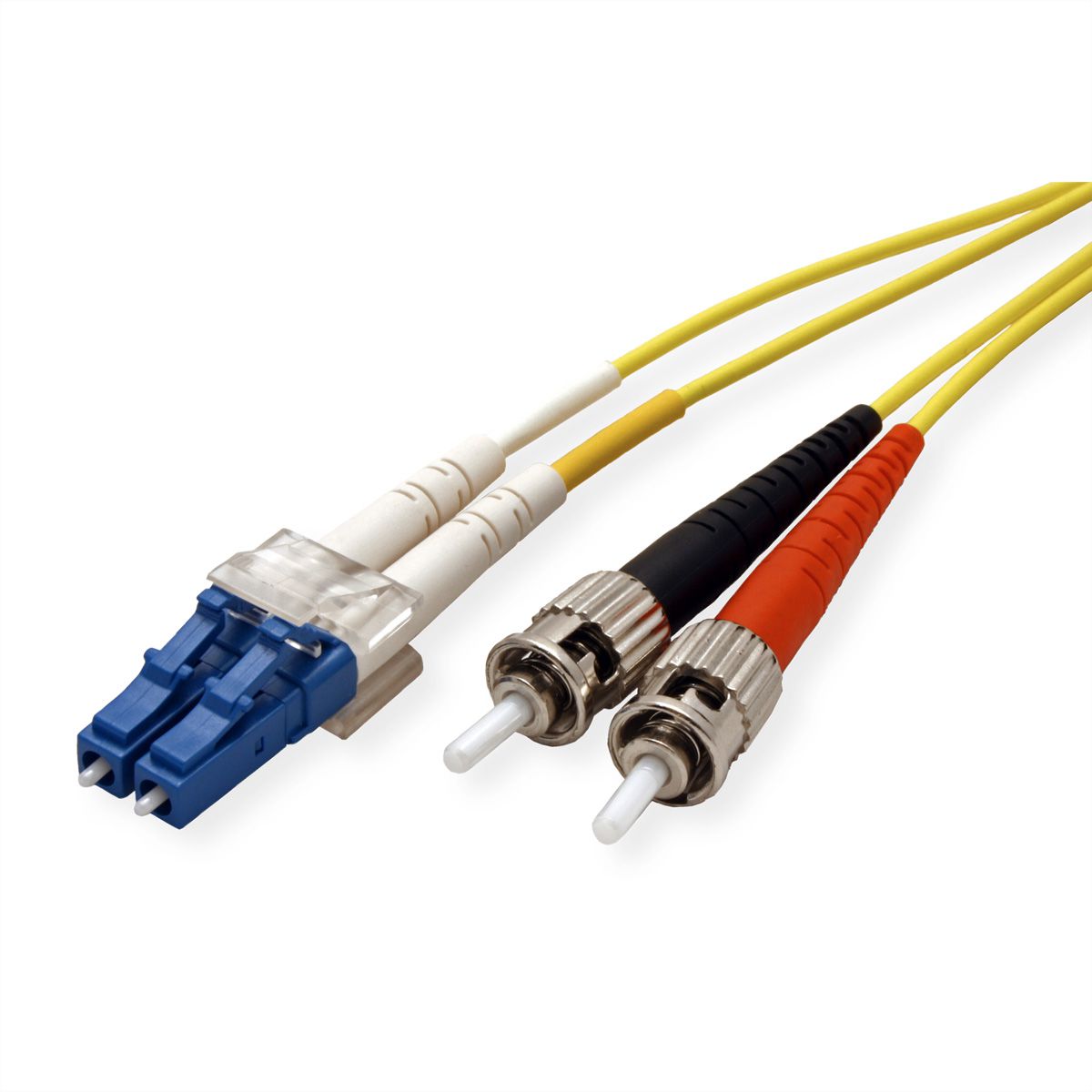 Fibre Optic kabel duplex, SingleMode E9/125µm LC/ST, geel, 10 m