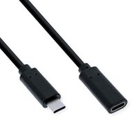 VALUE Type C Video Extension Cable, USB-C (DP Alt Mode), C-C, M/F, black, 1.5 m