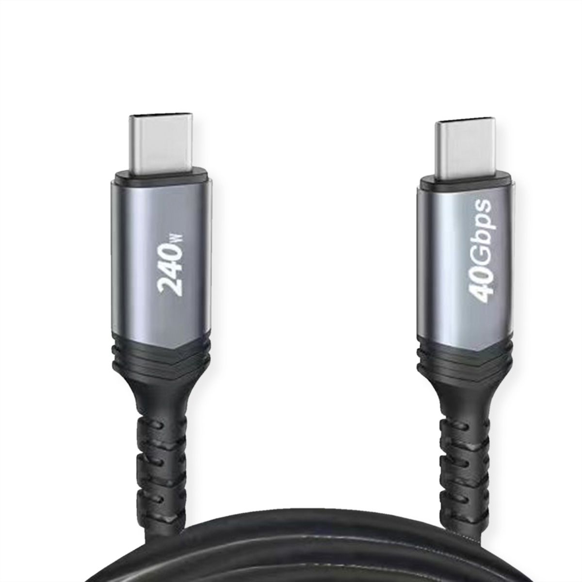 VALUE USB4 Gen3x2 Kabel, C-C, M/M, 8K UHD-2, 40Gbit/s, 240W, zwart, 0,8 m