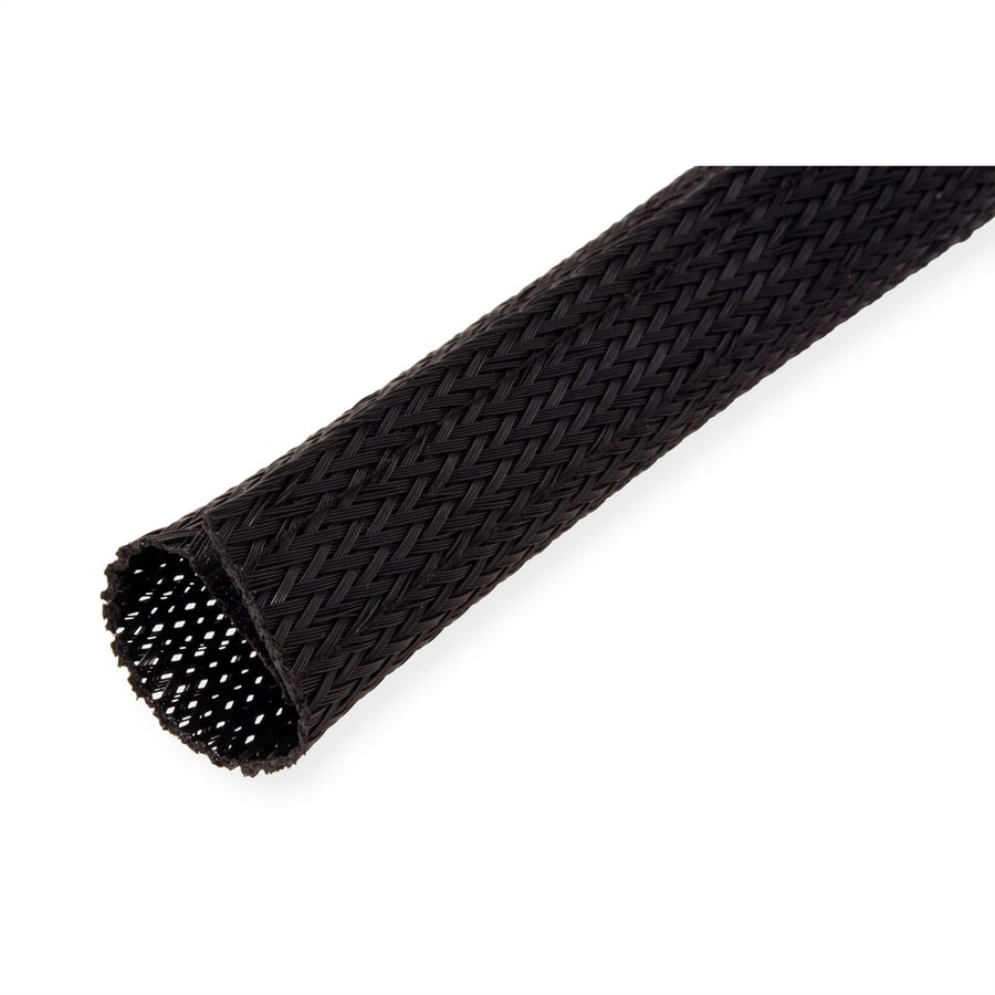 ROLINE PVC-weefselslang voor kabelgeleiding, met klittenband, zwart, 2,5 m