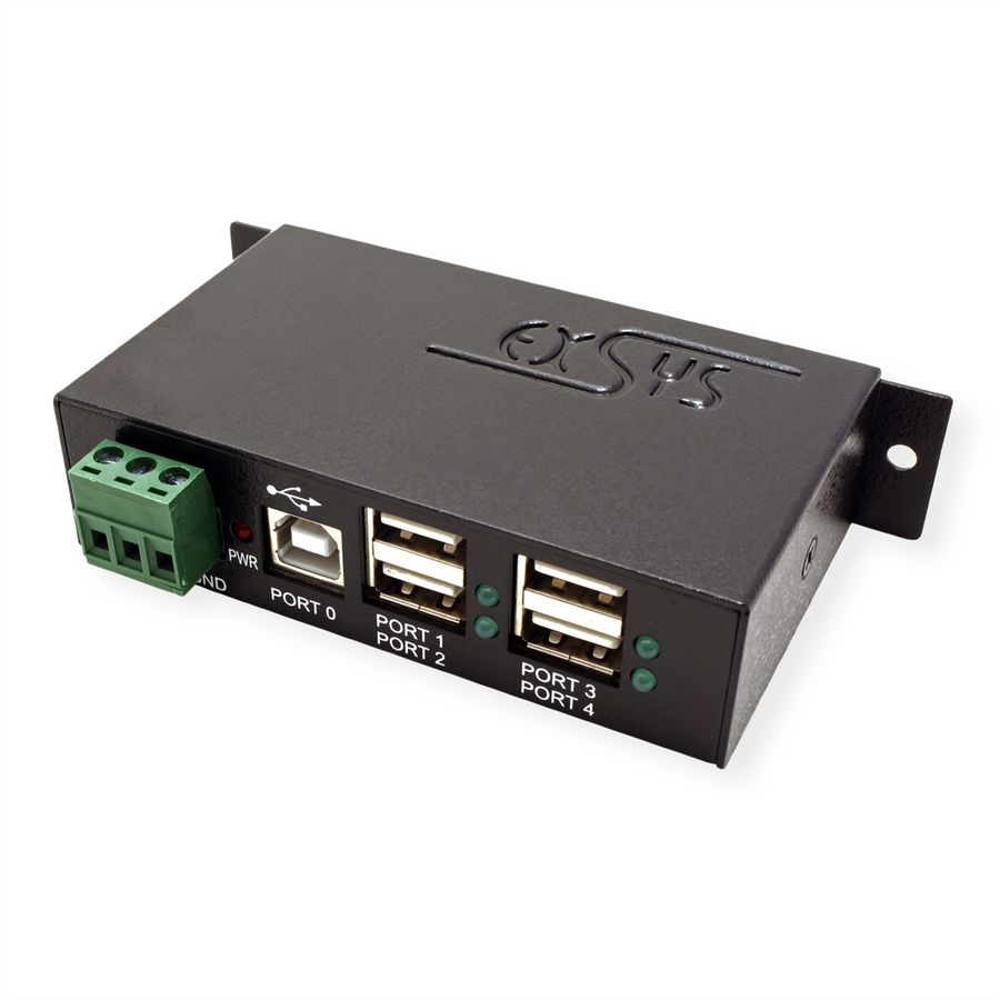 EXSYS EX-1163HMS 4-Port USB 2.0 Metal HUB, with 15KV Surge Protection