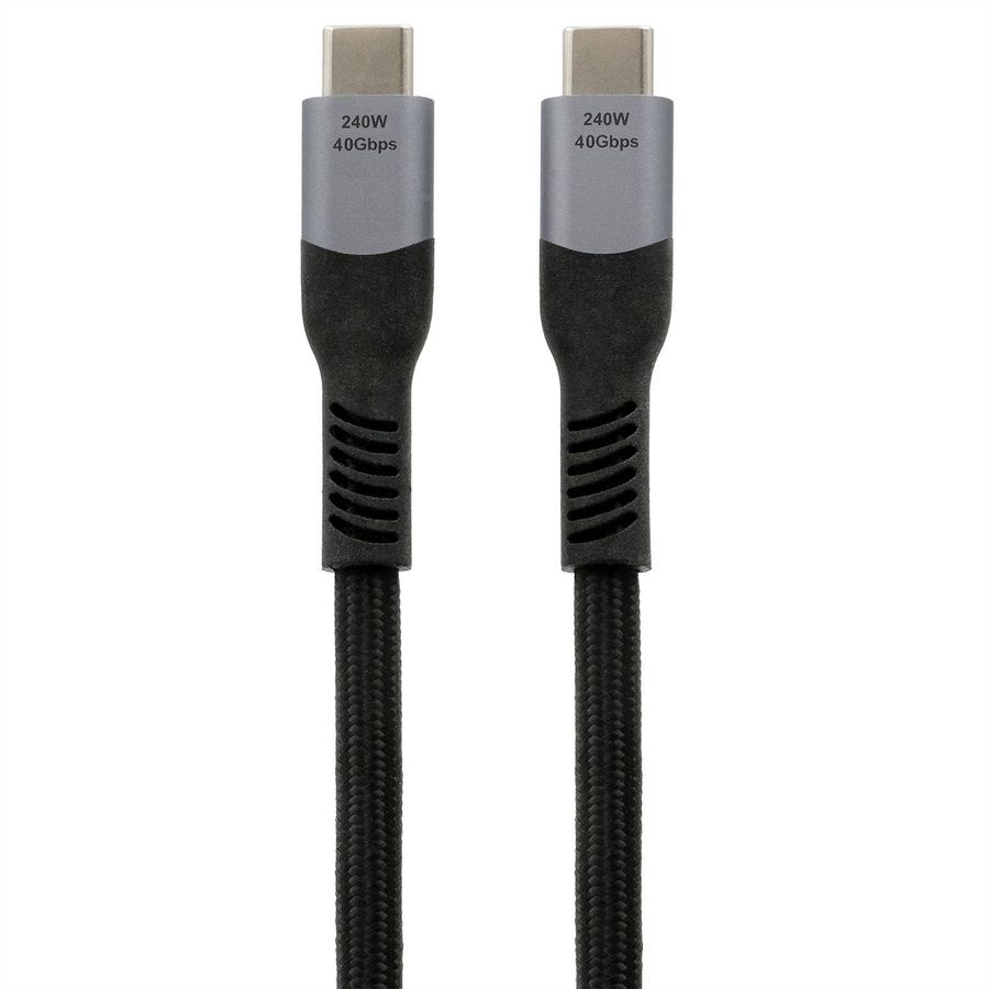 EXSYS EX-K1598-1.0 USB4 cable, USB-C - USB-C, 8K UHD-2, 40 Gbit/s, 5A, 240W, black, 1 m