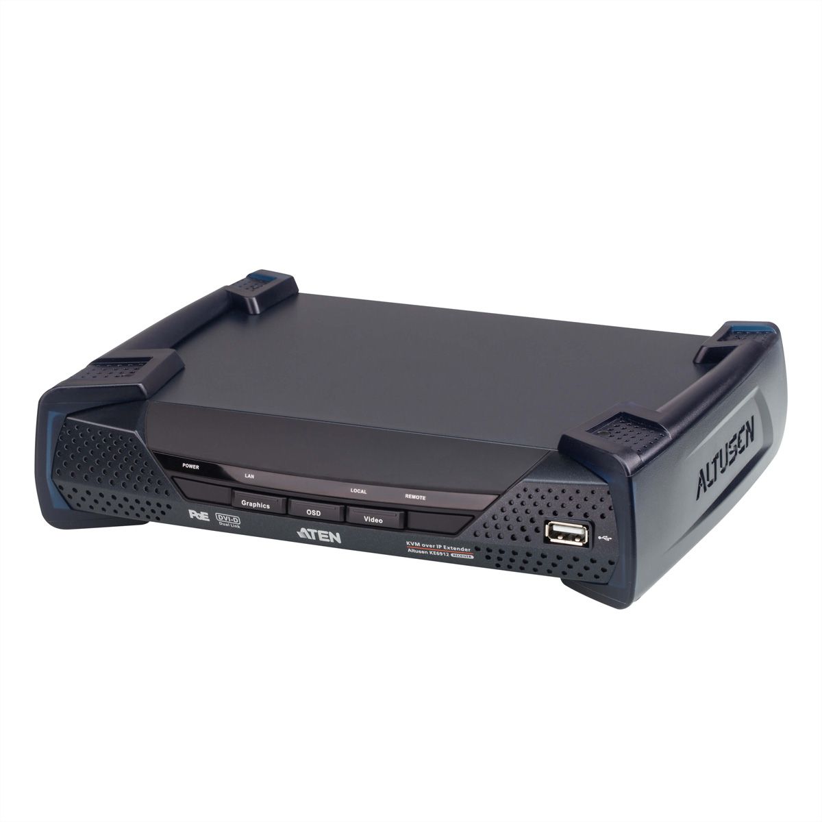 ATEN KE6912R DVI-D Dual Link KVM Over IP-extender met PoE ontvanger