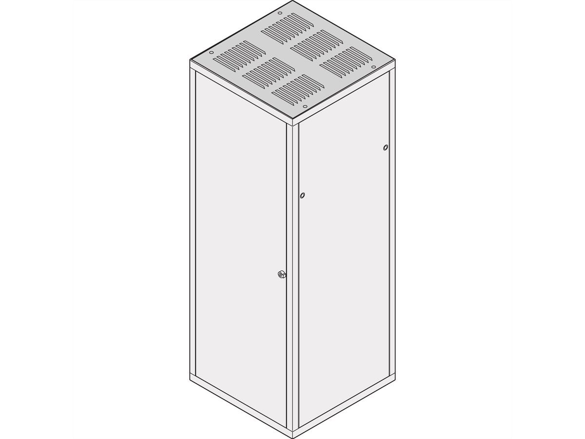 SCHROFF Eurorack Opzetdeksel verzonken, gelamelleerd , RAL 7021, 600W 800D
