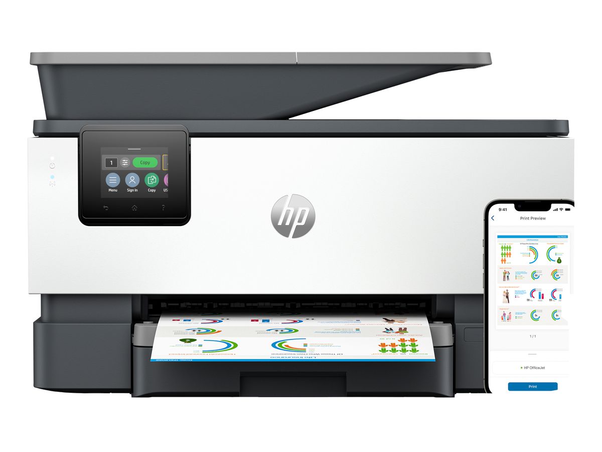 HP OfficeJet Pro 9120b Wireless All-in-One Color Printer, Two-sided printing, Copier, Scanner