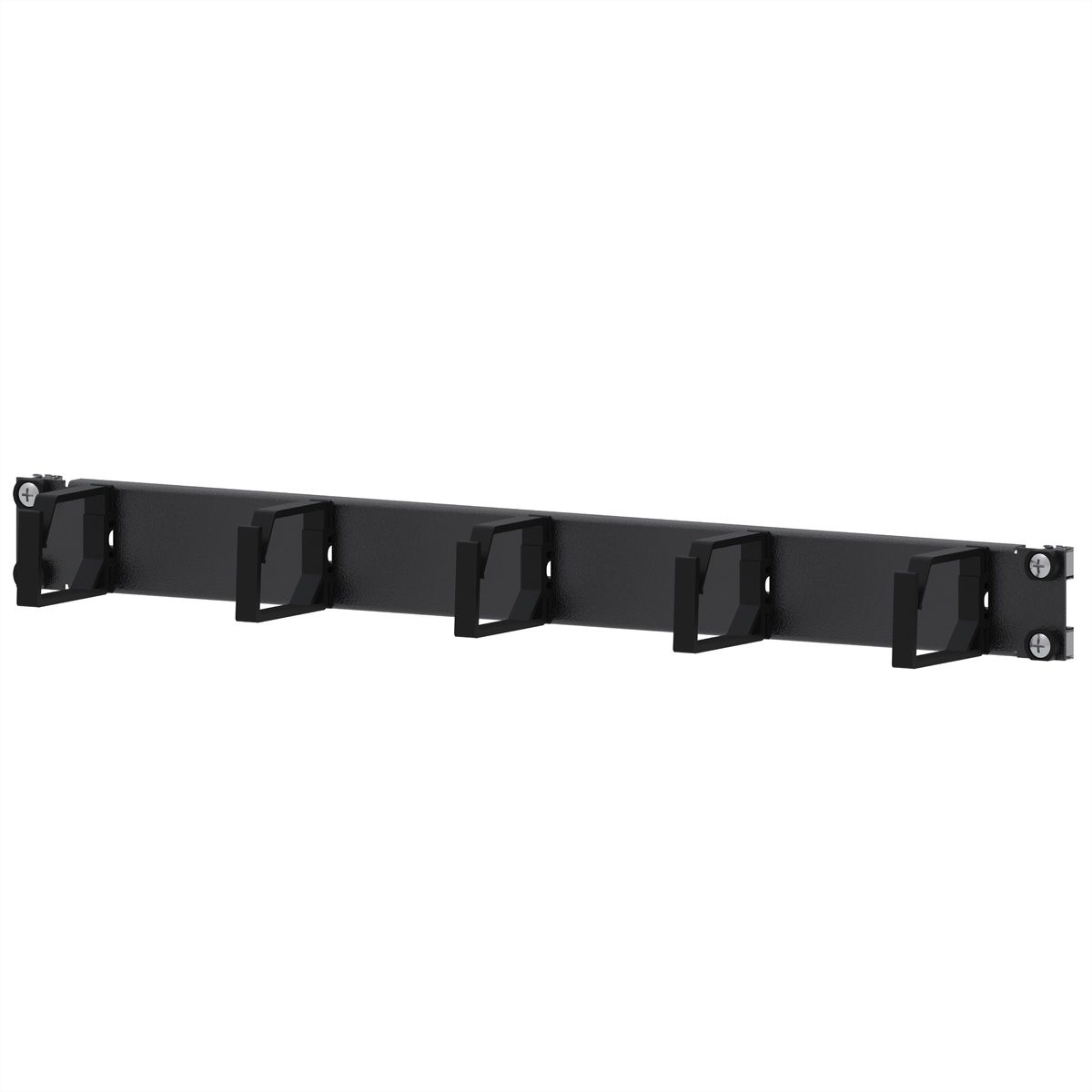 19" rangeerpaneel 1HE met 5 kabelogen, kunststof, zwart