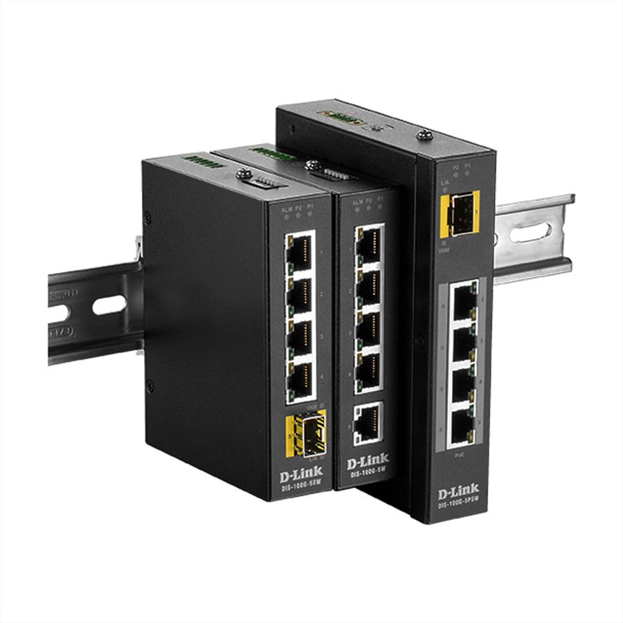 D-Link DIS-100G-5PSW 5-poorts SwitchLayer2 Gigabit PoE industrieel