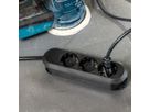 BACHMANN SMART stekkerdoos 3x geaard contact, geschroefd, zwart, 1,5 m