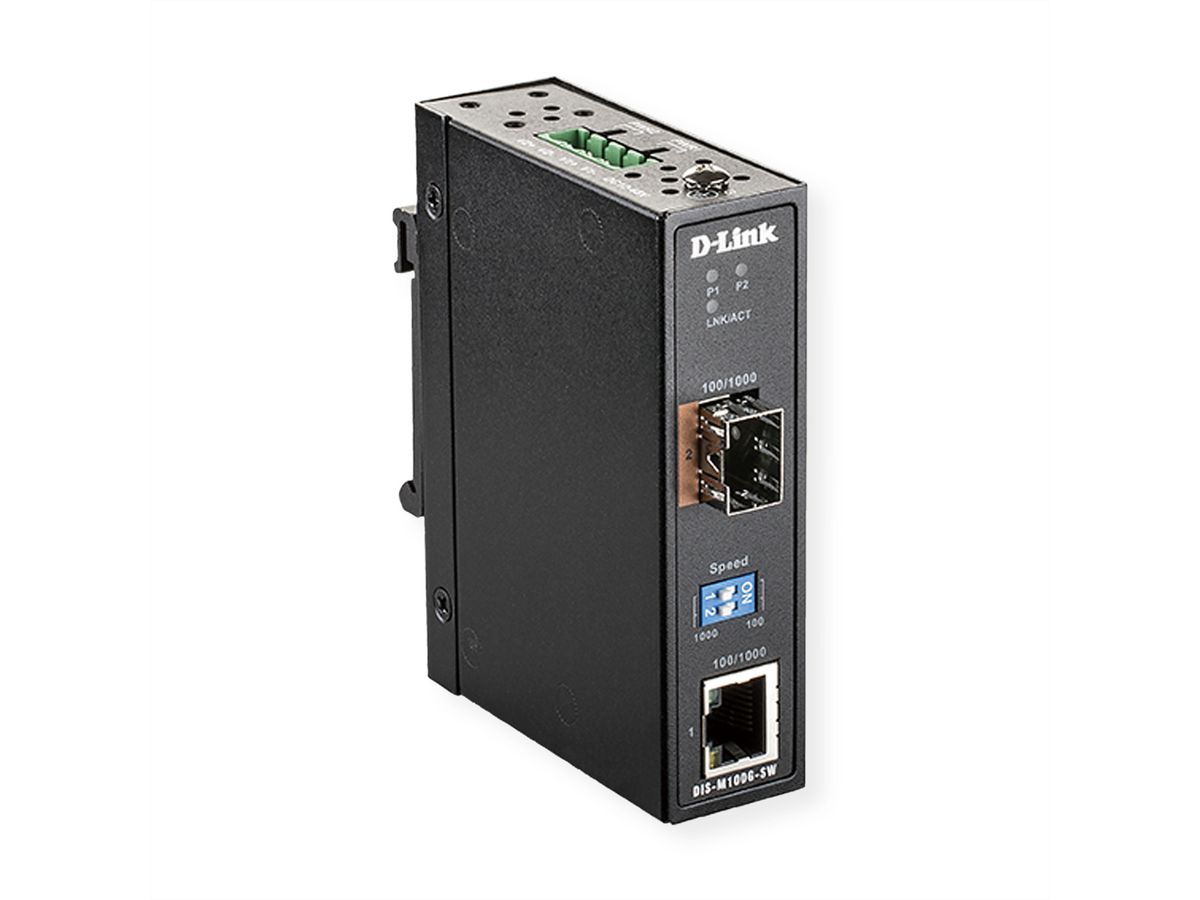 D-Link DIS-M100G-SW SFP Converter Gigabit Ethernet Industrieel