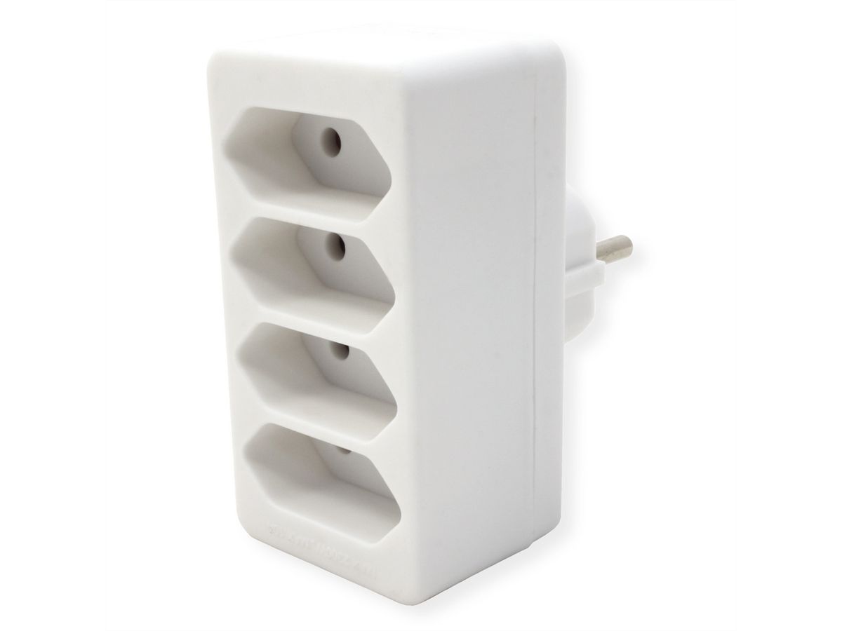 BACHMANN Multistecker 4xEuro , wit 4x2,5A/230V