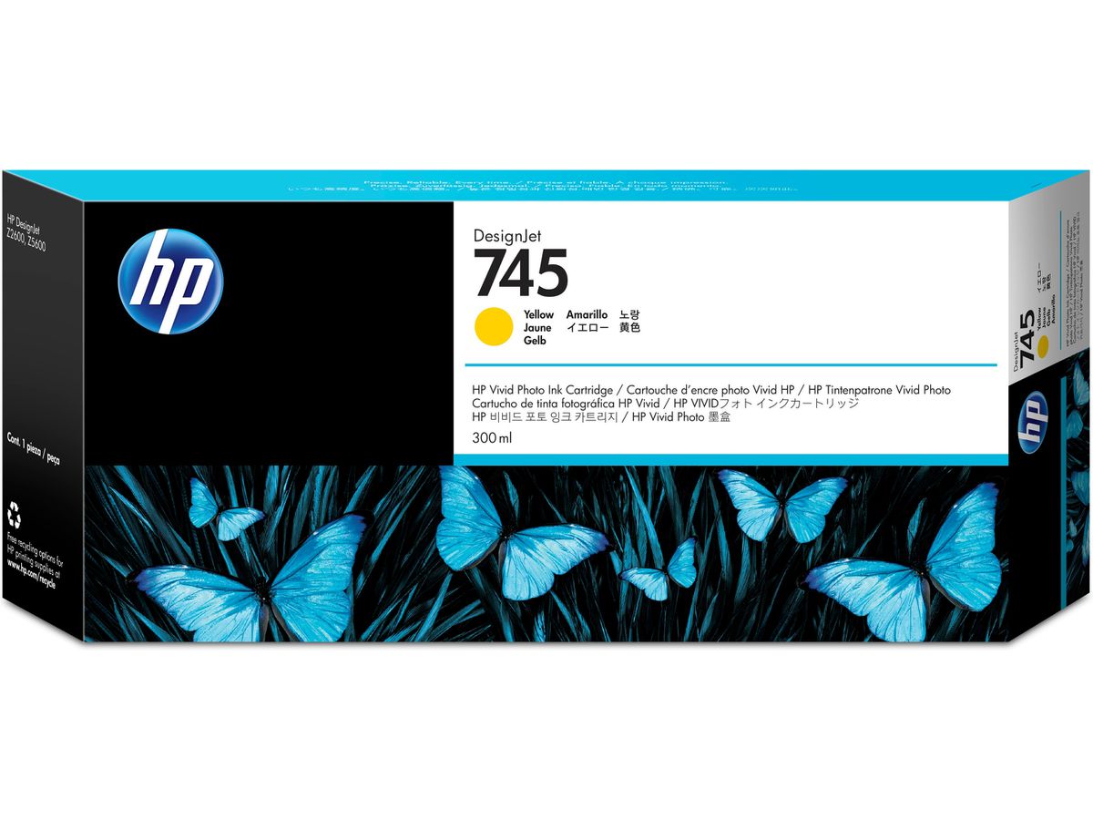 HP 745 gele DesignJet inktcartridge, 300 ml