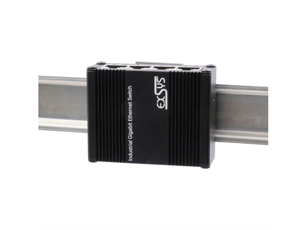 EXSYS EX-62021 5-Port Industrial Gigabit Micro Switch, unmanaged, USB-C Stromversorgung