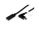 ROLINE Type C Video Kabel, USB-C (DP Alt Mode) Extension Kabel C-C, M/F, zwart, 2 m