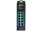 TRENDnet TI-PG102i 10-poorts DIN-Rail Switch Industrieel Gigabit beheerd PoE+