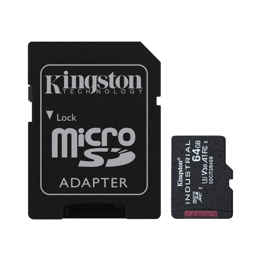 Kingston Technology Industrial memory card 64 GB MicroSDXC UHS-I Class 10