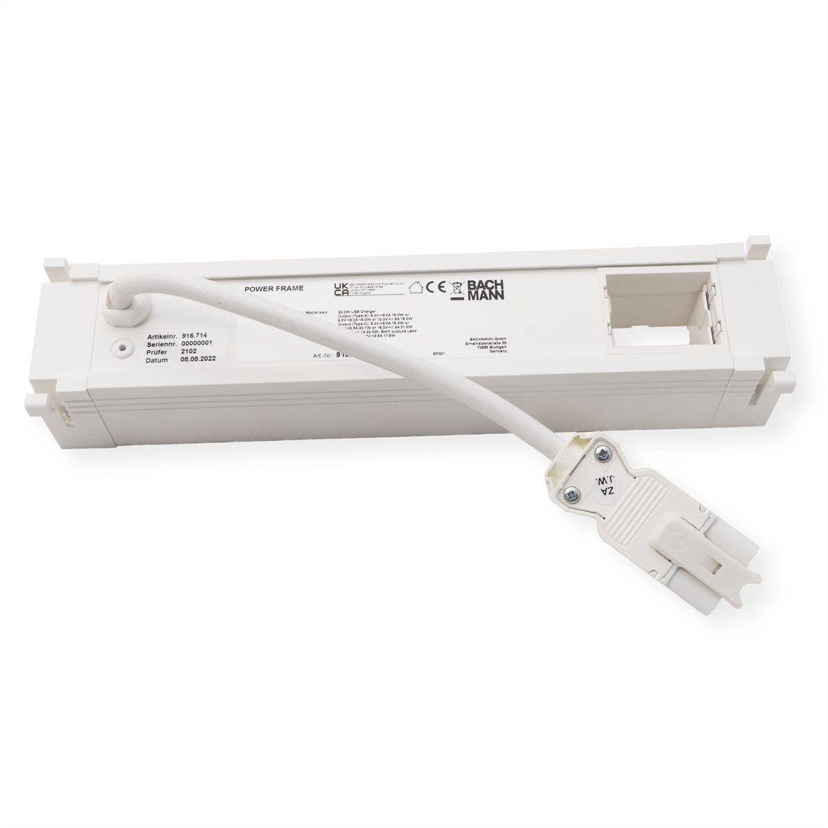 BACHMANN POWER FRAME 2xUTE 1xCM 1xUSB A/C 22W 0.2m GST18