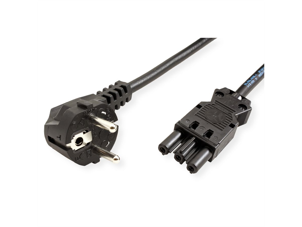 BACHMANN Appliance cable earthing contact/appliance coupler GST18-3, halogen-free, black, 5 m
