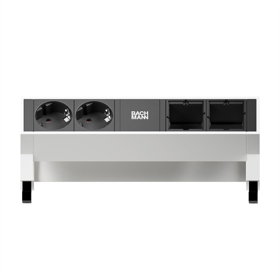 BACHMANN DESK2 2x earthing contact 2x ABD GST18, white