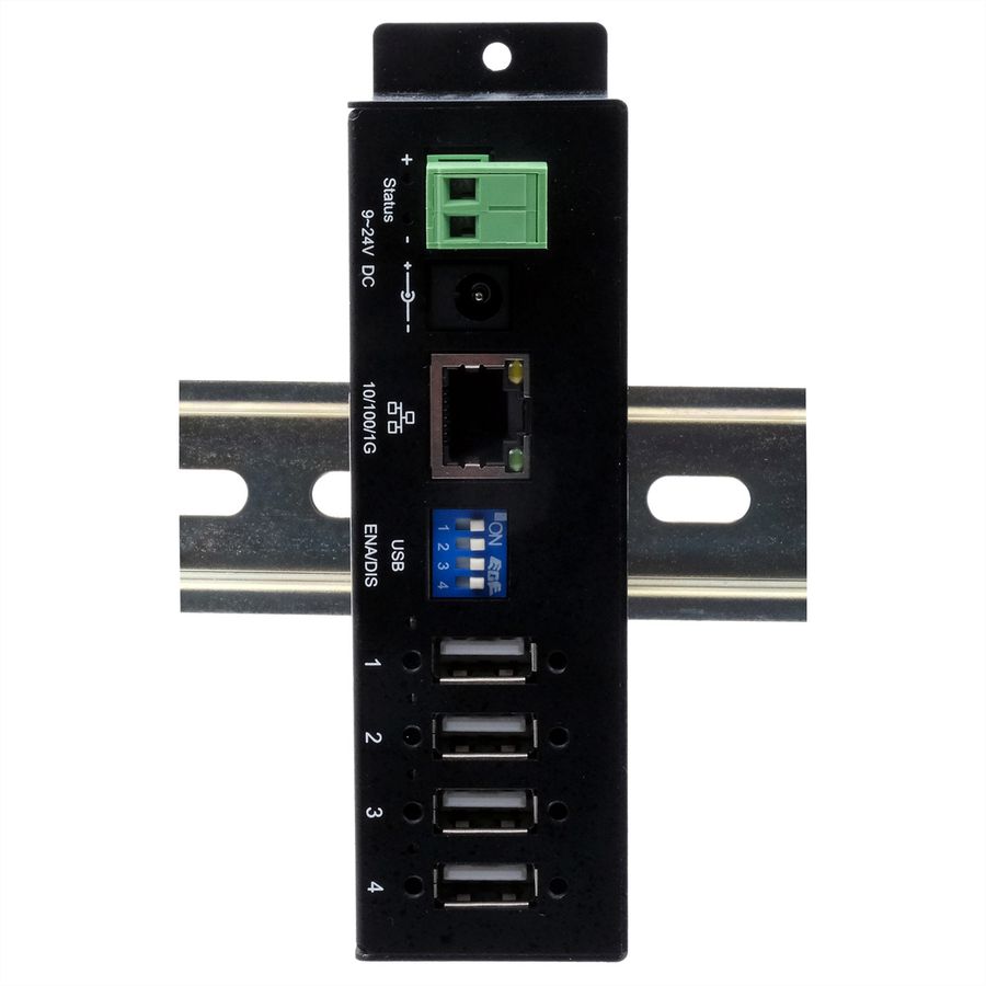 EXSYS EX-6003HMVS Apparaatserver 4x USB 2.0, 9V-24V DC-ingang, metalen behuizing
