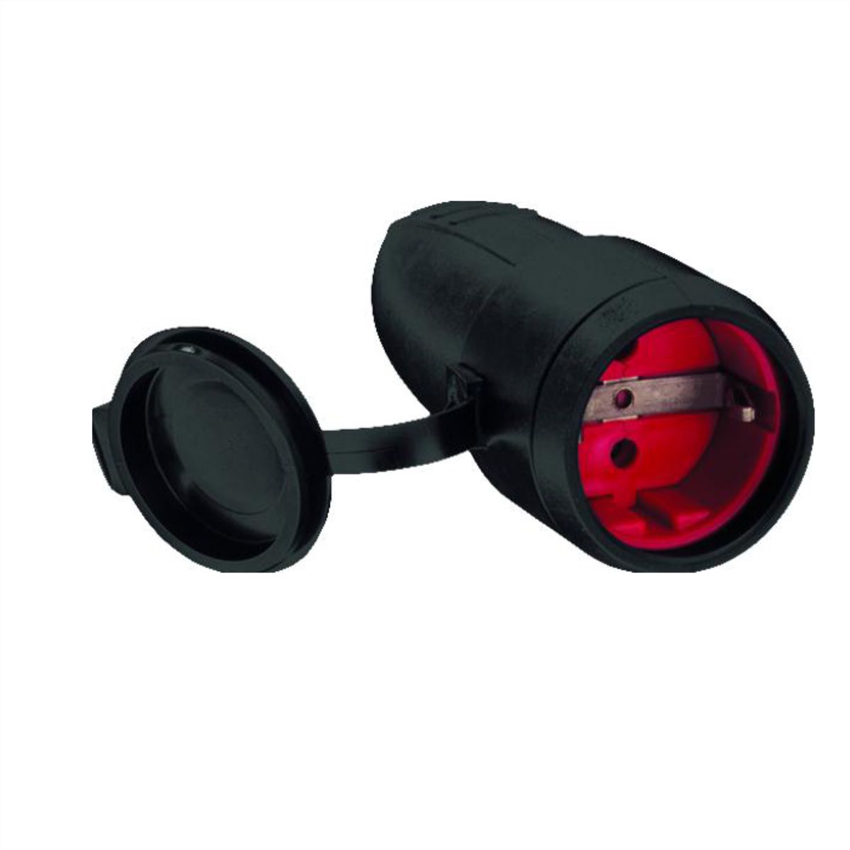 BACHMANN rubber coupling black, Rubber coupling, black with cover IP44