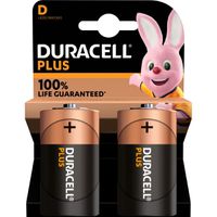 DURACELL Plus Extra Life, type D (LR20), verpakking van 2 stuks