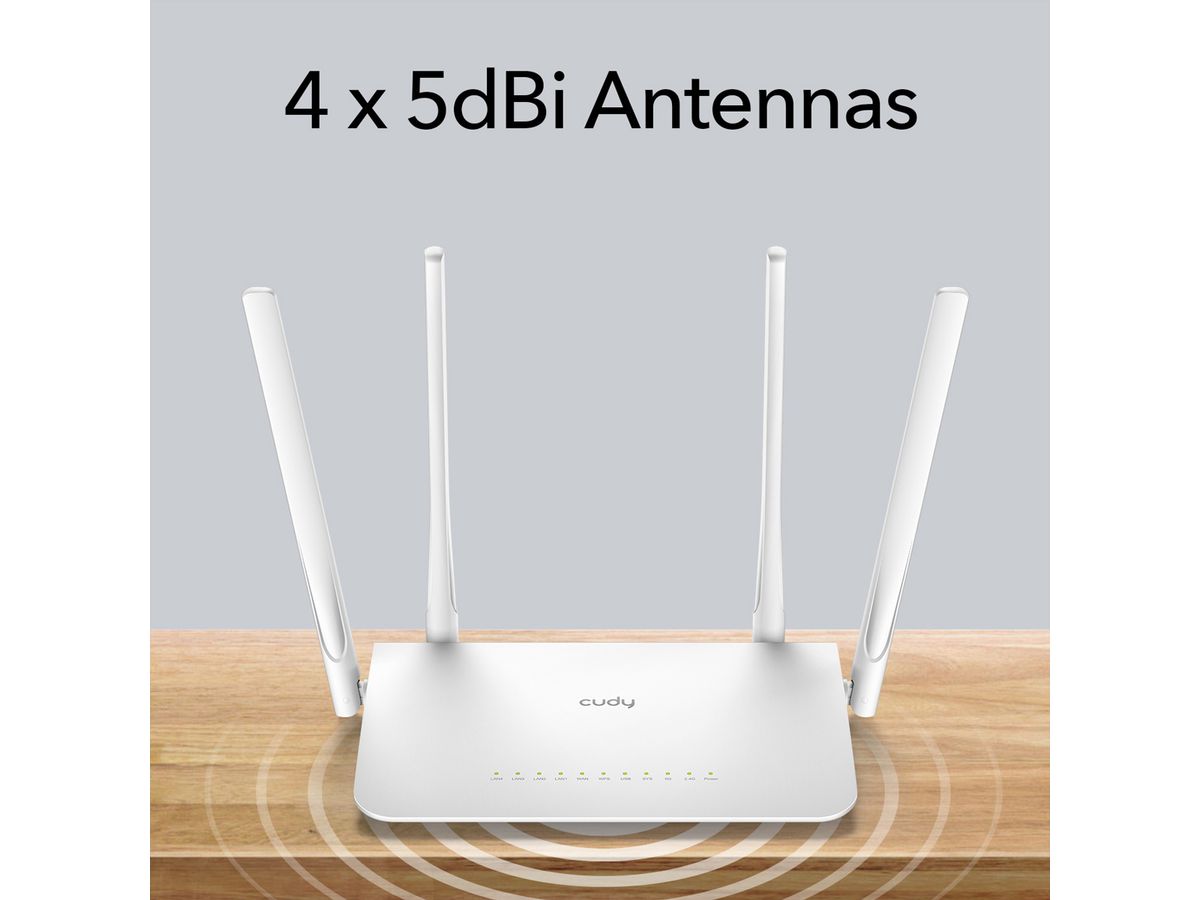CUDY WR1300 AC1200 Wi-Fi Mesh Router Gigabit