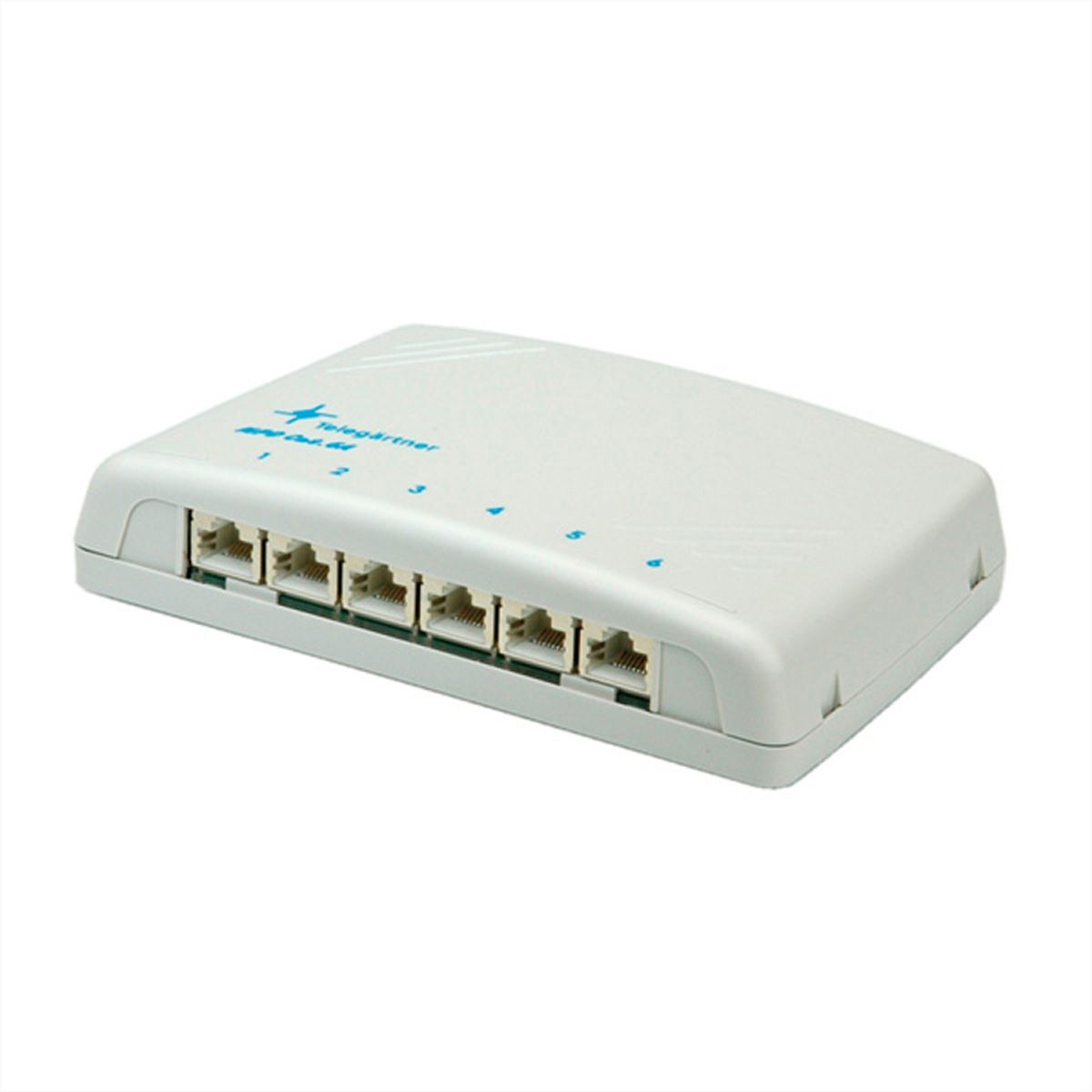 TELEGÄRTNER Mini-Verteiler MPD6 Cat.6A (Class EA), für Wandmontage, 6 Ports