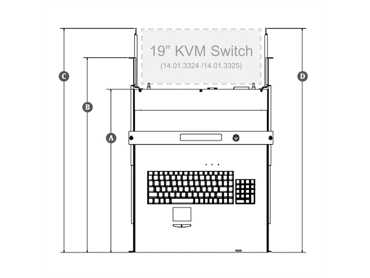 ROLINE 19" KVM-console, 43 cm (17") TFT (4:3), VGA, USB+PS/2, toetsenbord indeling Duits