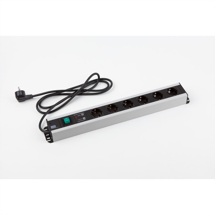 BACHMANN craftsman's power strip 6x earthing contact, overvoltage protection, switch