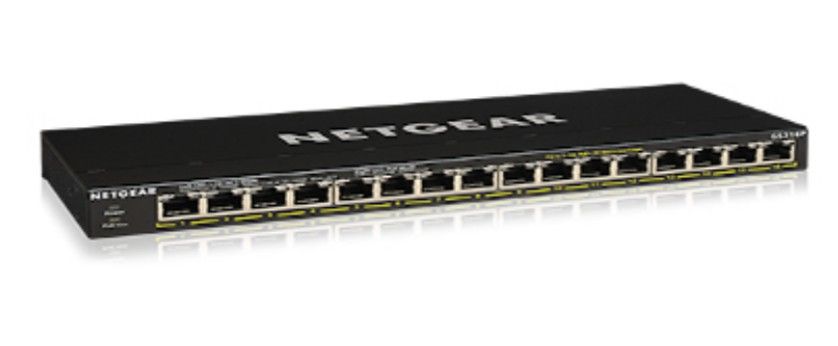 Netgear GS316P Unmanaged Gigabit Ethernet (10/100/1000) Power over Ethernet (PoE) Zwart