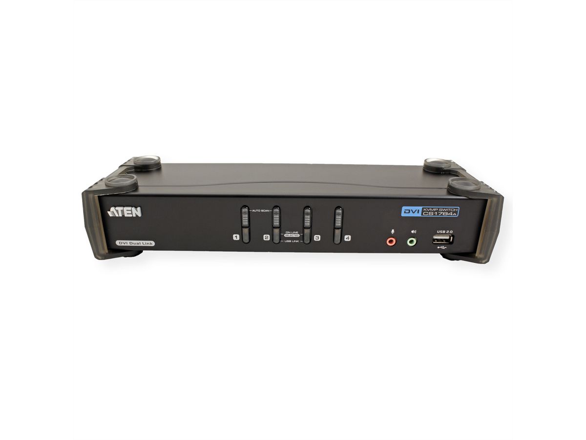 ATEN CS1784A KVM Switch Dual-Link DVI, USB, Audio, 4-Poorts