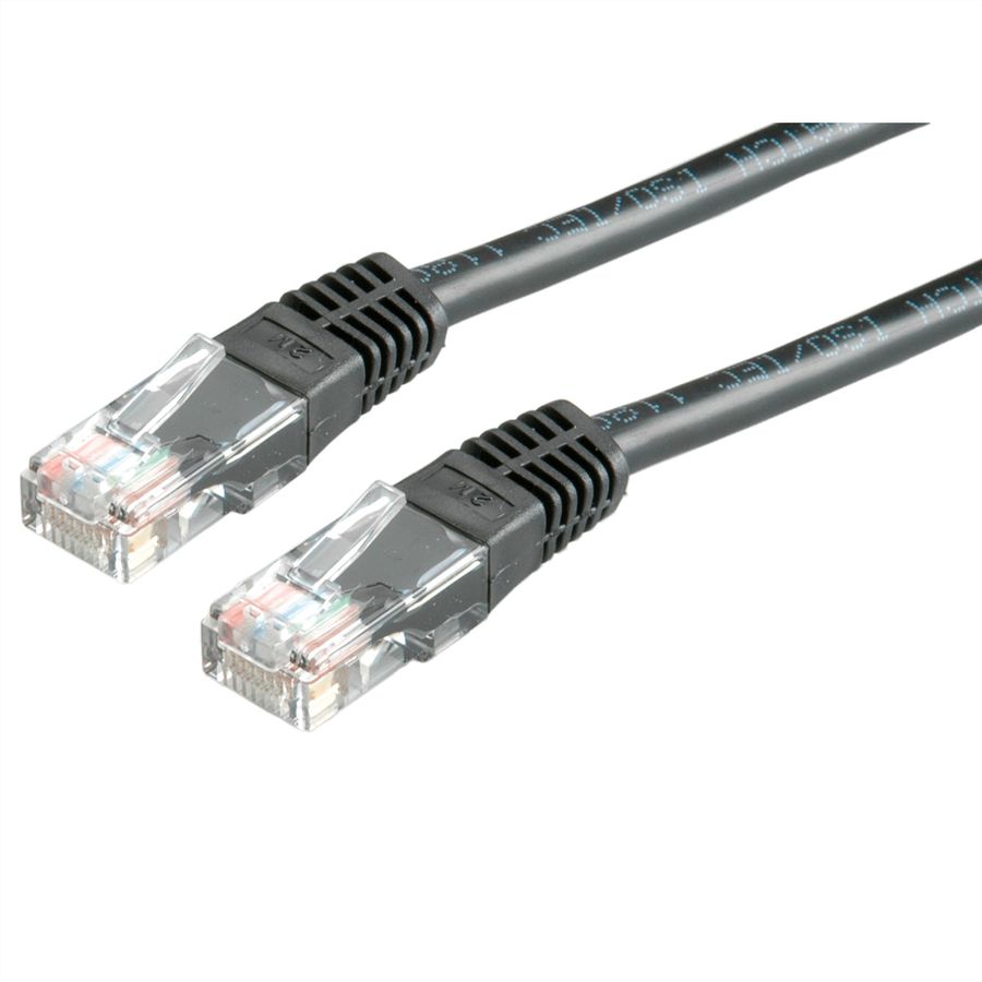 ROLINE patchkabel Cat.5e (Klasse D) UTP, PoE, zwart, 1 m