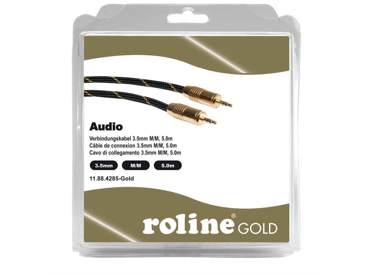 ROLINE GOLD 3.5mm Audio Connetion Cable, Male - Male, Retail Blister, 5 m