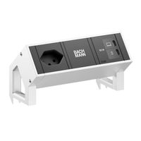 BACHMANN DESK2 1xCH 90° 1xUSB C/C 65W, L=0.2m INOX