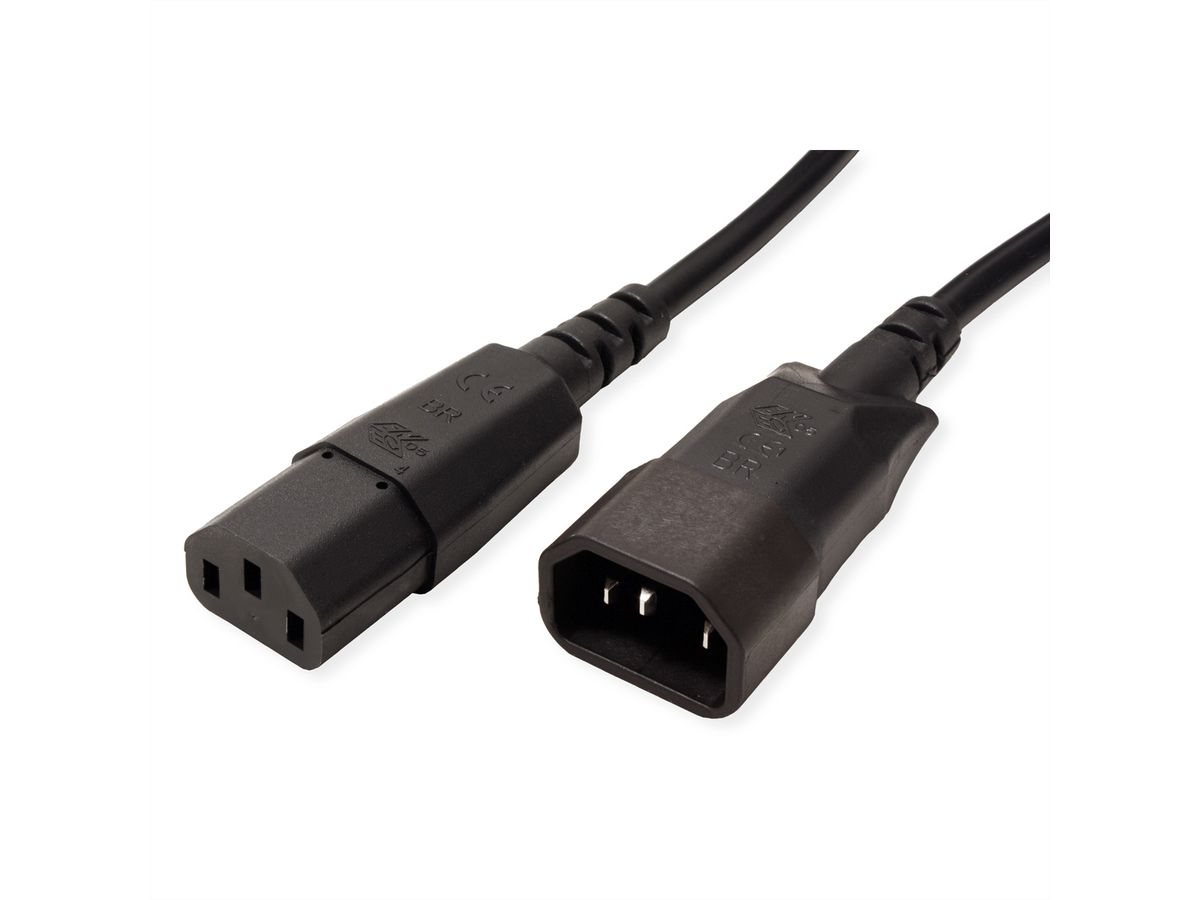 BACHMANN power cable C13-C14, black, 0.5 m