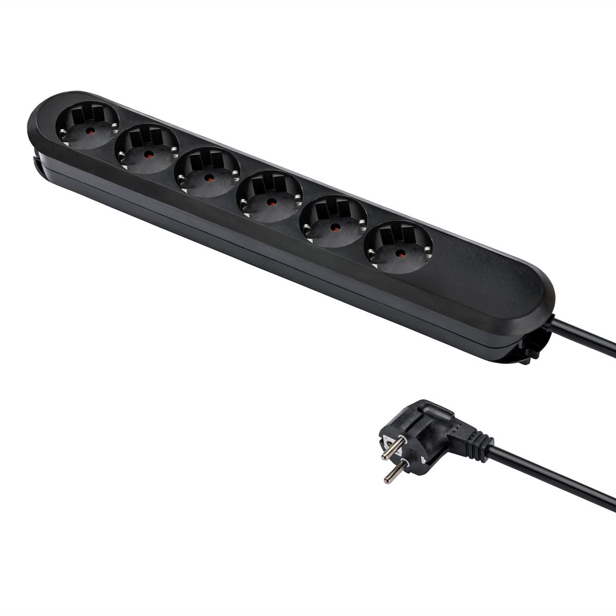 BACHMANN SMART multiple socket outlet 6x earthing contact, black, 3 m