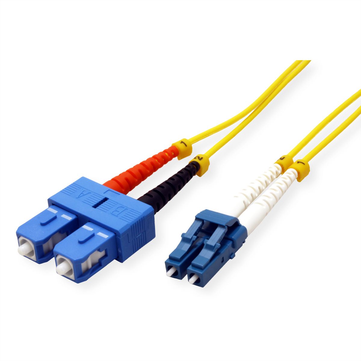 ROLINE Fibre Optic Jumper Cable duplex, 9/125µm, OS2, LC/SC, duplex, LSOH, yellow, 5 m