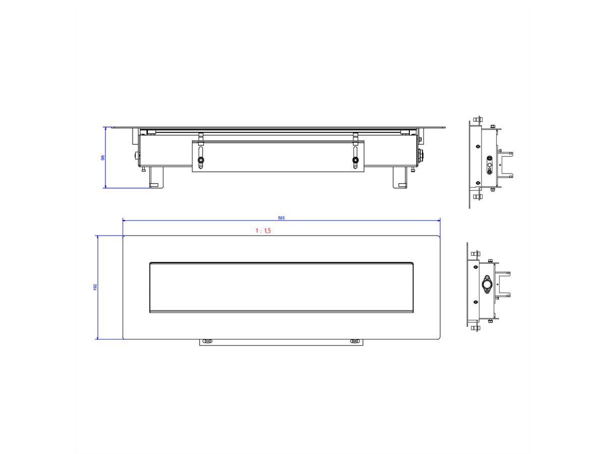 BACHMANN TOP FRAME desktop Sym 8voudig RAL9006 behuizing zwart