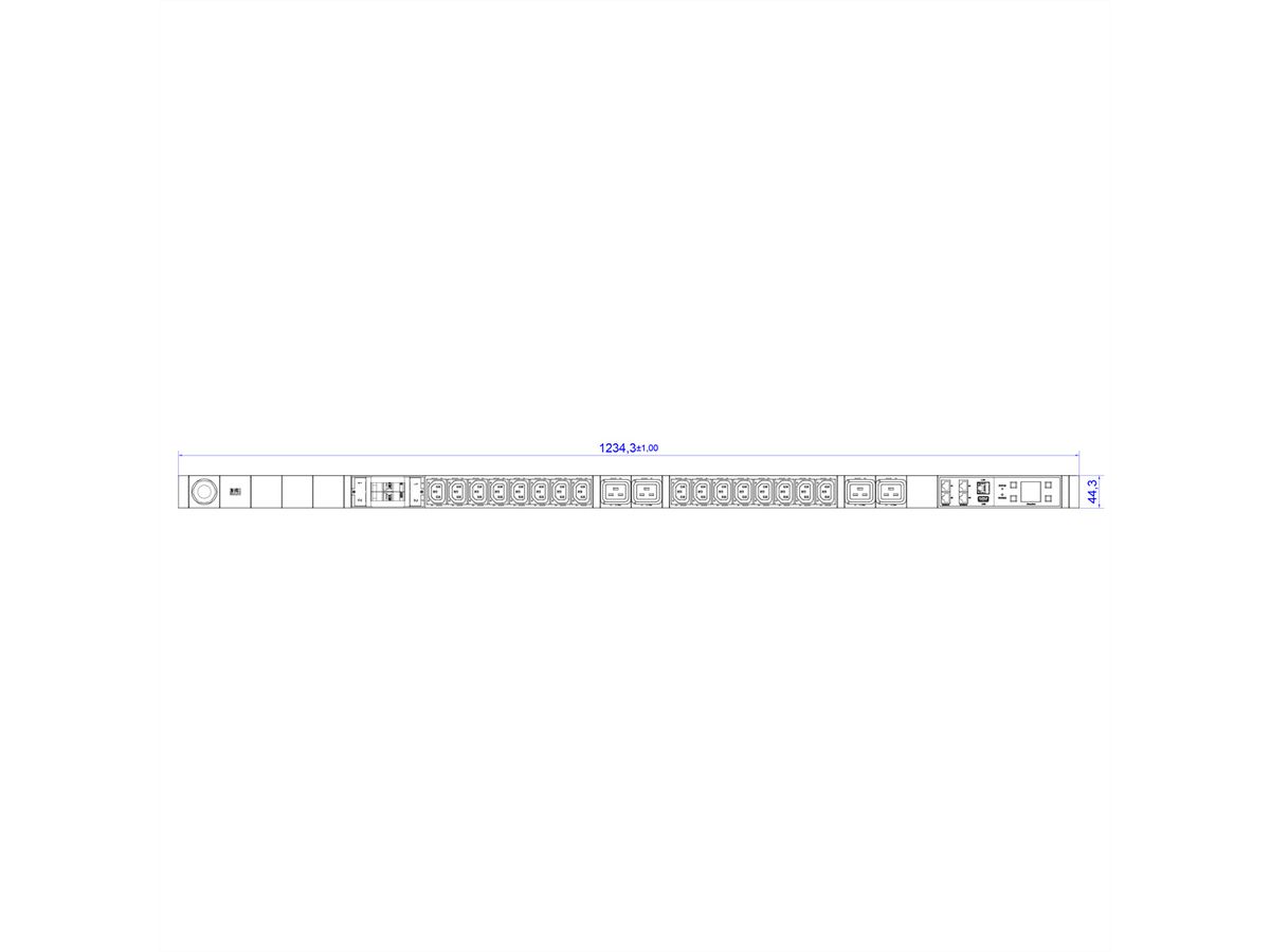 BACHMANN BN7500 16xC13 4xC19 2xLS, Mess.p.Ph. 3G4 CEE32A Lan-schakelaar.p.D.