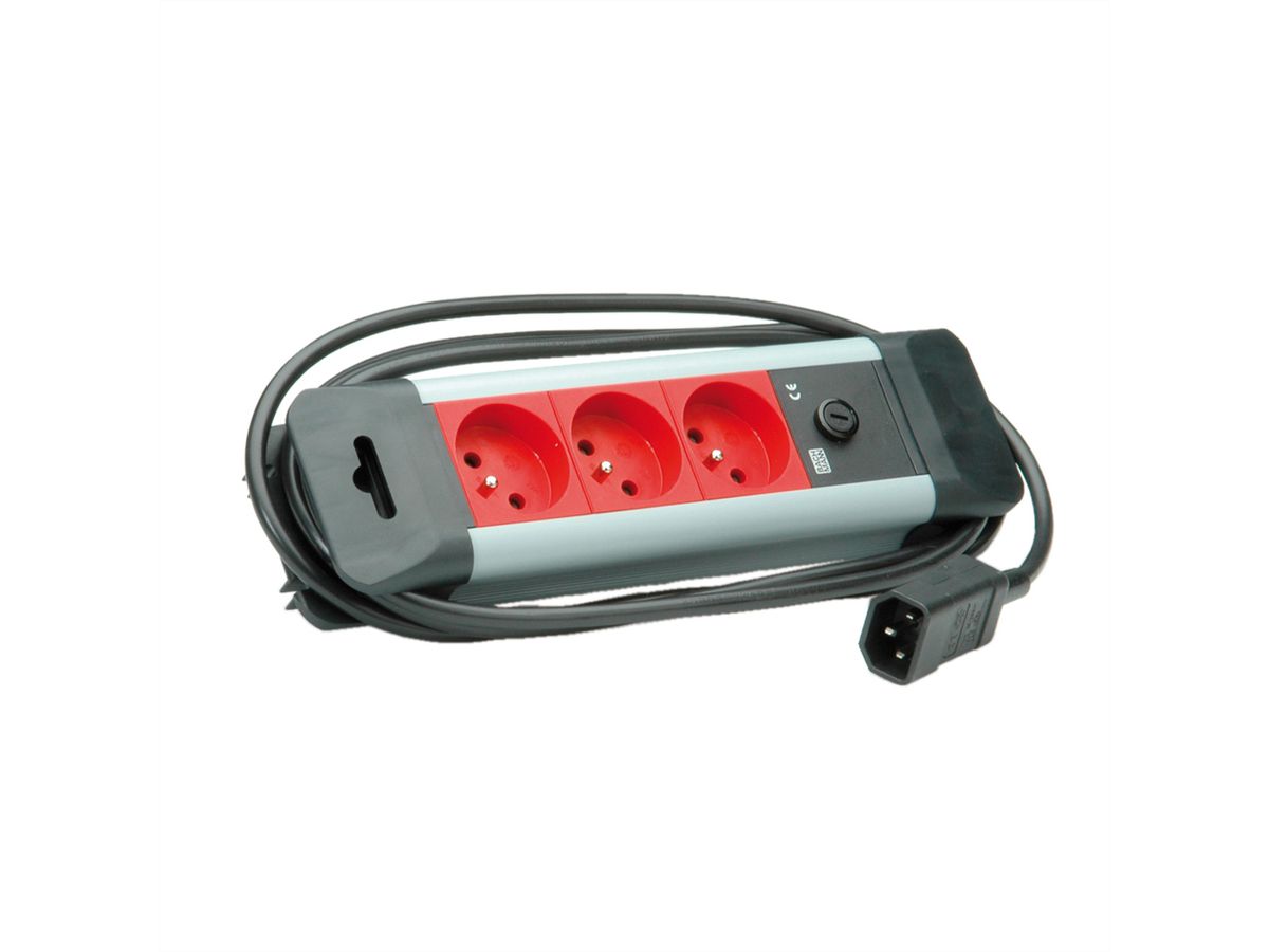 BACHMANN 3-way UTE socket strip 45°, 2.0m IEC320 C14