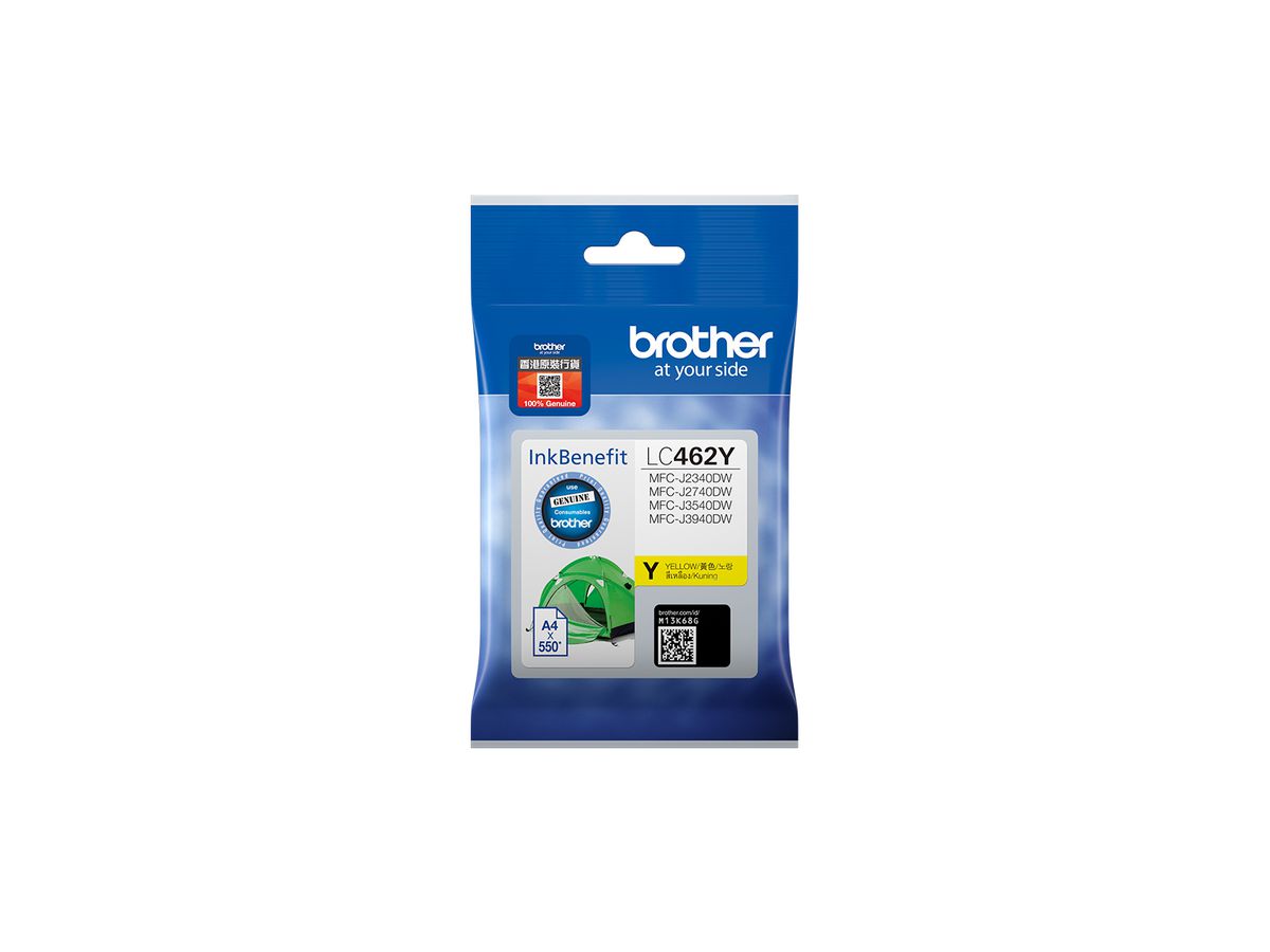 Brother LC462Y inktcartridge 1 stuk(s) Origineel Normaal rendement Geel