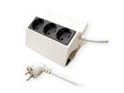 BACHMANN PEGGY Clip-on socket strip 3x earthing contact, white, 3 m